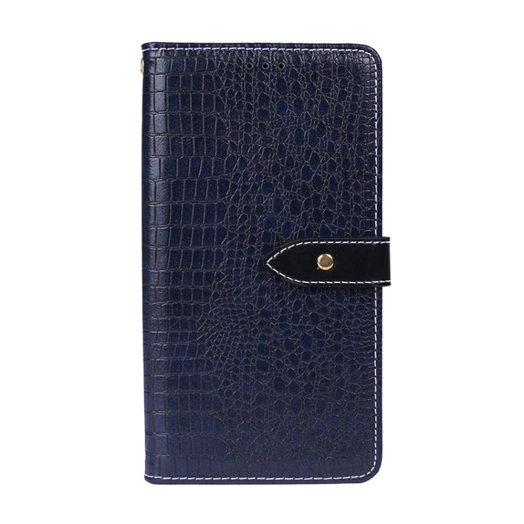 For Wiko View4 Lite idewei Crocodile Texture Horizontal Flip Leather Case with Holder & Card Slots & Wallet(Dark Blue) by idewei