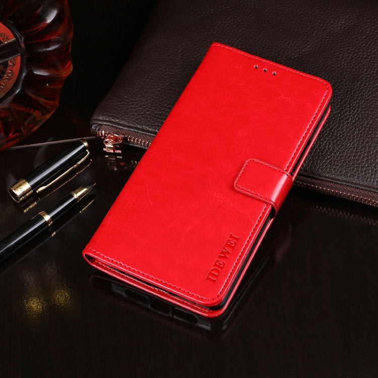 For Wiko View5 Plus idewei Crazy Horse Texture Horizontal Flip Leather Case with Holder & Card Slots & Wallet(Red) by idewei