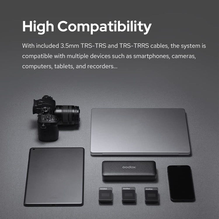 Godox MoveLink II M1 Wireless Lavalier Microphone System with Transmitters and Receiver for DSLR Cameras and Camcorders (White) by Godox