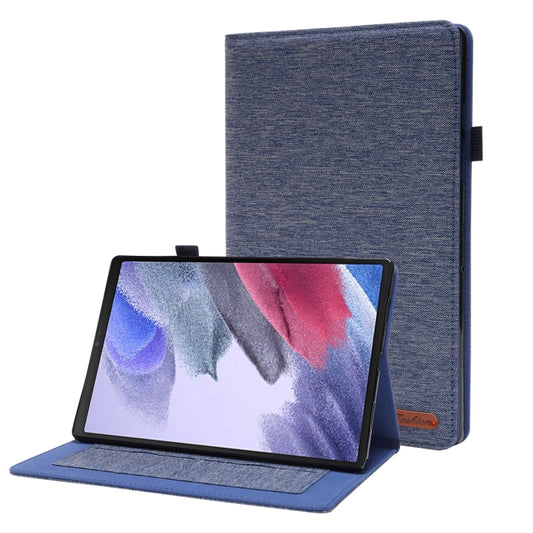 For Samsung Galaxy Tab A8 10.5 2021 Horizontal Flip Fabric PU Leather Tablet Case with Card Slots & Holder(Blue) by bashfashion