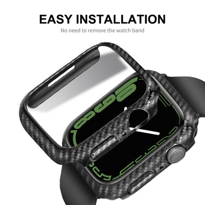 For Apple Watch Series 9 / 8 / 7 45mm ENKAY Carbon Fiber PC Case + Full Coverage PET Screen Protector by ENKAY