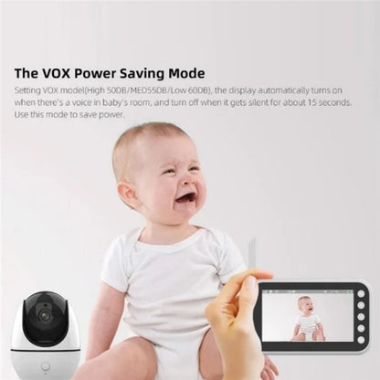 ABM200 Support Two-Way Voice Temperature Display 4.5-inch Video Baby Monitor Music Player(UK Plug) by bashfashion