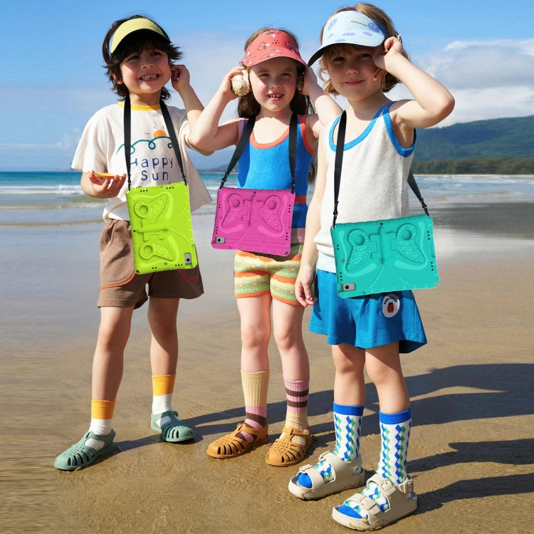 For Samsung Galaxy Tab A7 10.4 T509 Butterfly Bracket EVA Shockproof Tablet Case(Rose Red) by bashfashion