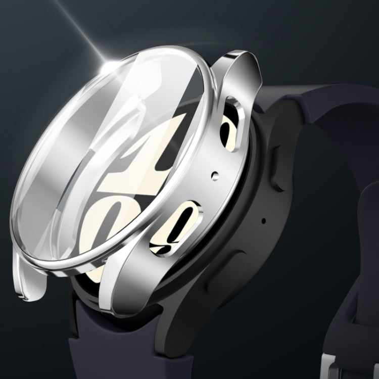 For Samsun Galaxy Watch 7 44mm Full Coverage TPU Electroplated Watch Protective Case(Sliver) by bashfashion