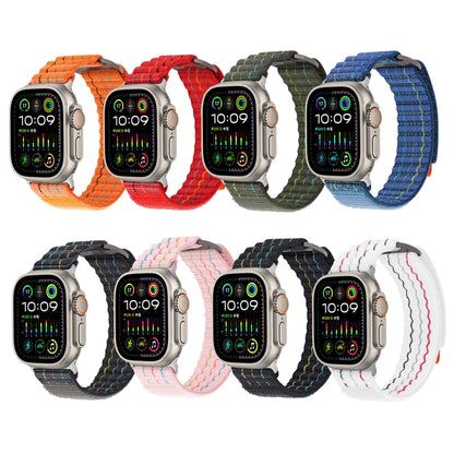 For Apple Watch Ultra 2 49mm Two Sections Nylon Hook and Loop Fastener Watch Band(Charcoal Gray) by bashfashion