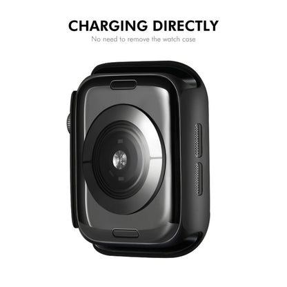 For Apple Watch Series 11 / 10 42mm ENKAY Hat-Prince 2 in 1 Solid Color PC Watch Case with Full Coverage PMMA Soft Film(Light Blue) by ENKAY