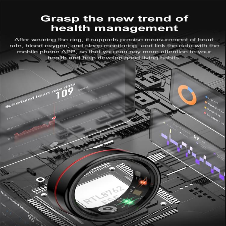 R04 SIZE 11 Smart Ring, Support Heart Rate / Blood Oxygen / Sleep Monitoring / Take Photos(Rose Gold) by bashfashion