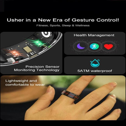 R04 SIZE 12 Smart Ring, Support Heart Rate / Blood Oxygen / Sleep Monitoring / Take Photos(Black) by bashfashion