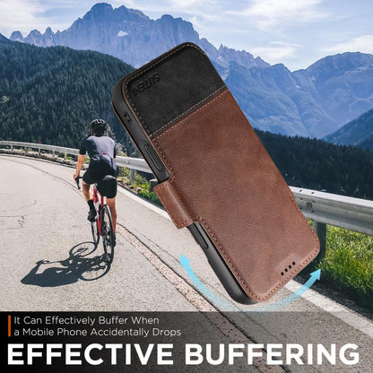 For iPhone 17 Pro Max Suteni Q06 2-in-1 Multi-function Detachable Wallet MagSafe Phone Case(Brown) by Suteni