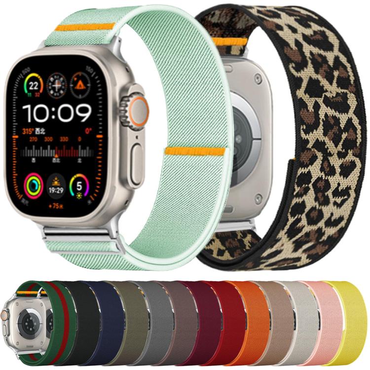 For Apple Watch 46mm / 49mm / 45mm / 44mm Adjustable Single Loop Elastic Nylon Watch Band(Orange) by bashfashion