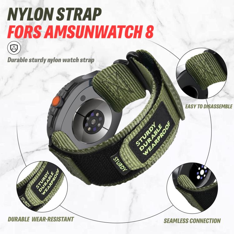 For Samsung Galaxy Watch8 / Watch8 Classic Two Sections Nylon Hook And Loop Fastener Watch Band(Black) by bashfashion