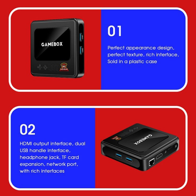 GD10 64G Built-In 30000+ Games Dual System Set-Top Box 3D Home 4K HD TV Game Console Box US Plug(Black) by ANBERNIC