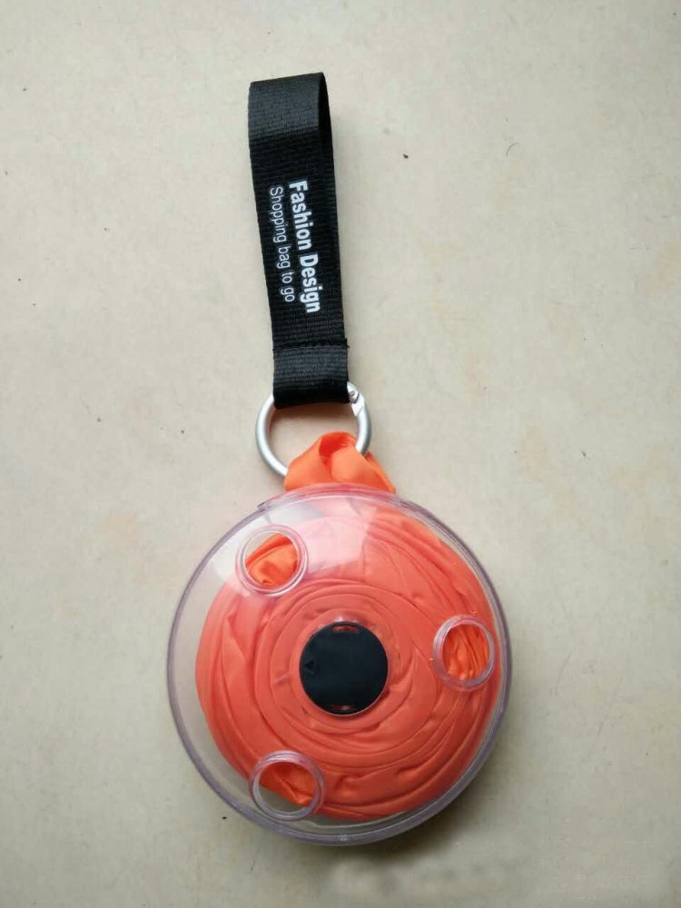 Portable Tote In Pouch Reusable Folding Carabiner Shopping Bag(Black) by bashfashion