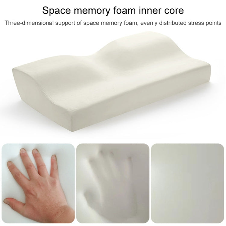 Butterfly Shape Memory Foam Snorked Pillow Slow Rebound Health Care Cervical Pillow, Dimensions: 62x34x12x6cm(Water Molecule White) by bashfashion