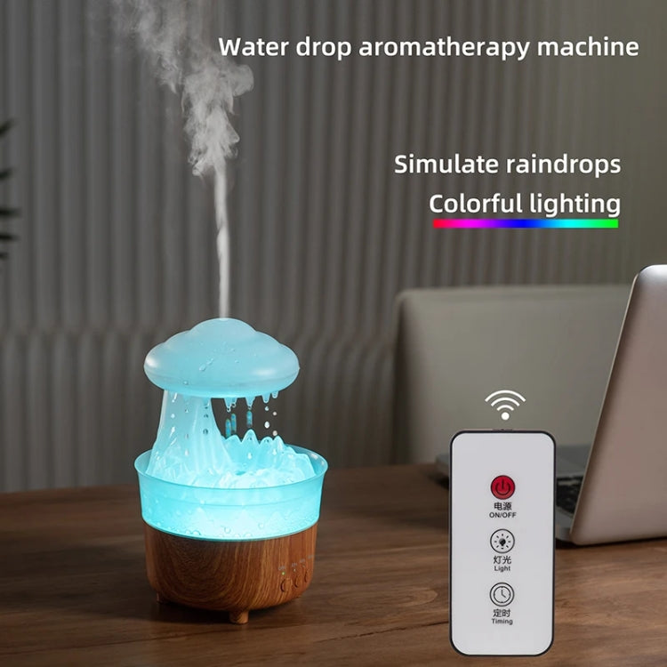 V50 Desktop Colorful Night Light Humidifier Wood Grain Water Drop Aroma Diffuser, Spec: AU Plug(Green) by bashfashion