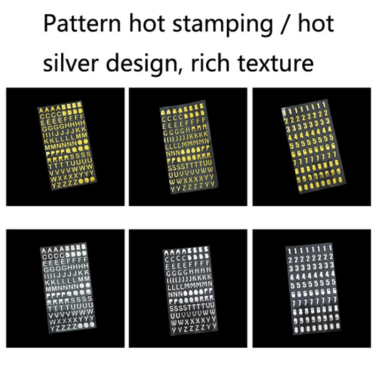 10 Sets Hand Account Alphanumeric Sticker Diary Plan DIY Sticker Set(Hot Silver Physical Letter) by bashfashion