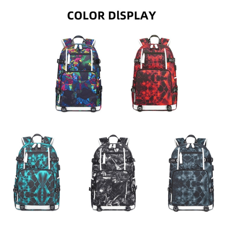 6101-5 Printed Backpack Large Capacity Computer Backpack Waterproof Student School Bag(Print Color) by bashfashion