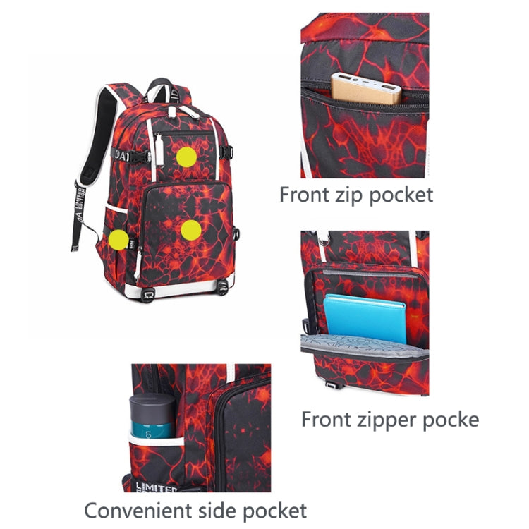 6101-5 Printed Backpack Large Capacity Computer Backpack Waterproof Student School Bag(Print Color) by bashfashion