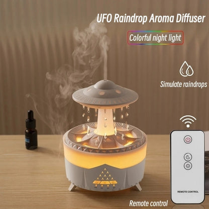 UFO Water Drop Aromatherapy Humidifier Desktop Remote Control Diffuser, Plug: US Plug(Wood Grain) by bashfashion