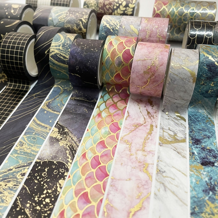 3 Rolls / Set 8958 5m Paper Bronzing Wallet Tape Set(Three-color Plaid) by bashfashion