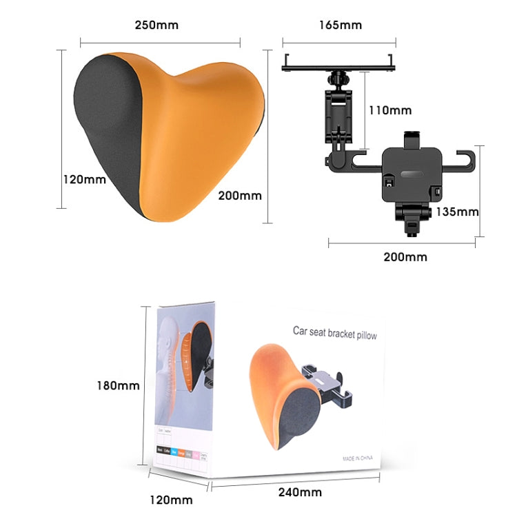 A09 Car Seat Headrest Memory Foam Comfortable Neck Pillow, Style: With Stand (Pink) by bashfashion