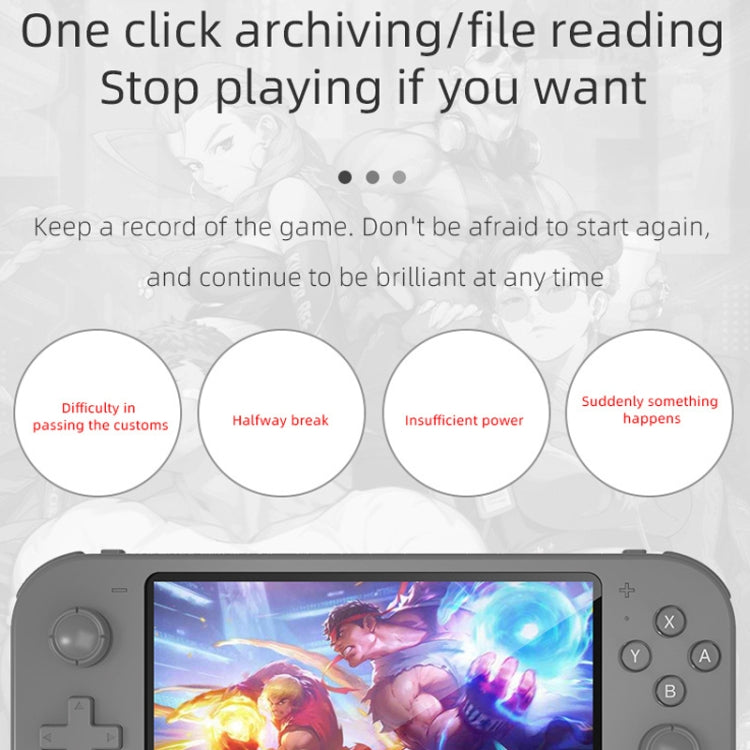 RG3000 Handheld Game Console Support Double Handle Mini Game Console(Gray) by bashfashion