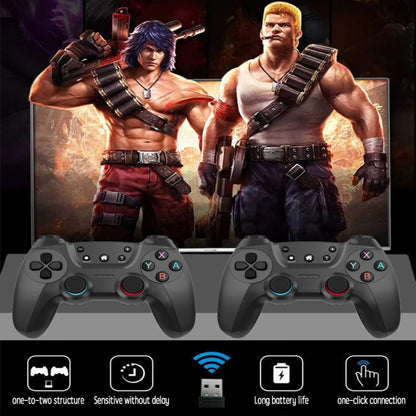 KM-029 2.4G One for Two Doubles Wireless Controller Support PC / Linux / Android / TVbox(Mountain Blue) by bashfashion