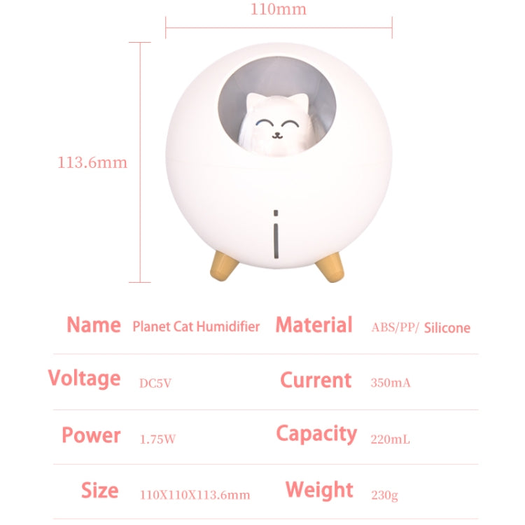 WT-TX5 USB Direct Insert Version Humidifier Mini Planet Cat Desktop Purifier(Pink) by bashfashion