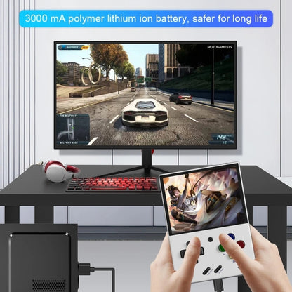 Miyoo Mini Plus 3.5 Inch IPS Screen Retro Handheld Game Console 128GB 25K Games(White) by bashfashion