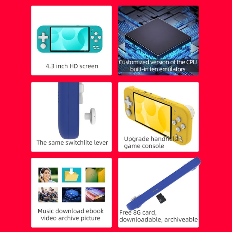 Nostalgic Street Fighter FC Handheld Video Game Console(Yellow) by bashfashion