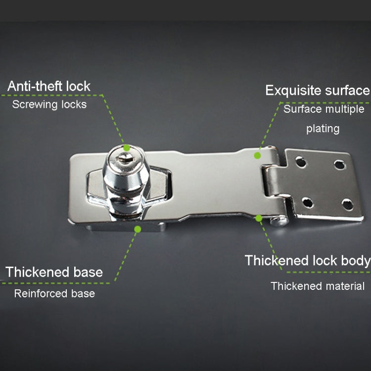 2.5 inch Interlocking No Hole Hook With Locking Hasp Chest Of Drawers Door Lock With Iron Key by bashfashion