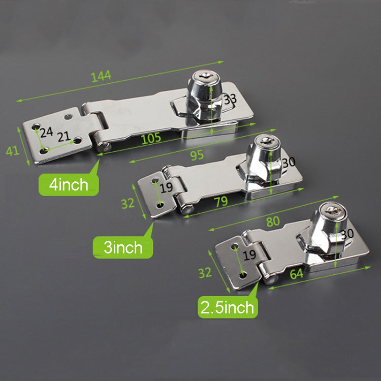 4 inch Interlocking No Hole Hook With Locking Hasp Chest Of Drawers Door Lock With Iron Key by bashfashion