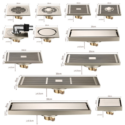 All Copper Brushed Anti-Odor Floor Drain Gravity Copper Core Bathroom Floor Drain, Specification: 8x20cm Long Invisible Medium Drain by bashfashion