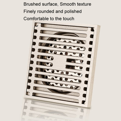 All Copper Brushed Anti-Odor Floor Drain Gravity Copper Core Bathroom Floor Drain, Specification: 8x20cm Long Invisible Medium Drain by bashfashion