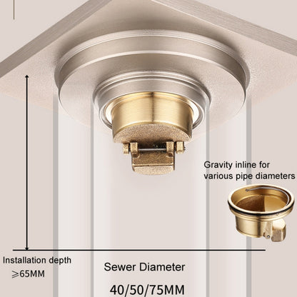 All Copper Brushed Anti-Odor Floor Drain Gravity Copper Core Bathroom Floor Drain, Specification: 8x20cm Long Invisible Medium Drain by bashfashion