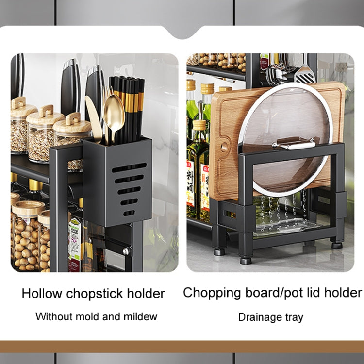 Three-Layer 50cm Kitchen Multifunctional Shelf Household Countertop Spice Storage Racks by bashfashion