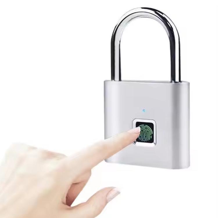 Smart Fingerprint Rechargeable Padlock Waterproof Morse Code Emergency Unlocking(Matte Black) by bashfashion