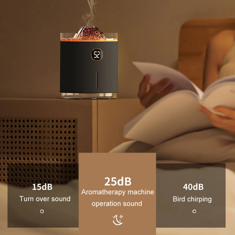 HX127 Mini Volcano Lava Aromatherapy Diffuser Small Household Atmosphere Humidifier, Color: Black by bashfashion