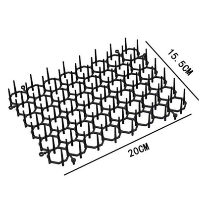 12pcs / Box Anti-Cats Barbed Spike Net Mat Sofas Gate Garden Cats Repellent Tool, Style: With 4 Screws(Black) by bashfashion