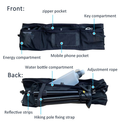 Running Sports Waist Bag Ultra-thin Breathable Belt With Trekking Pole Fixing Strap, Size: L/XL/XXL by bashfashion