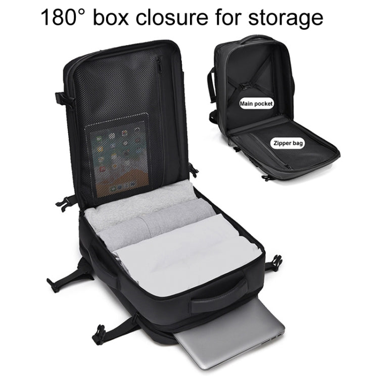 WEIXIER B726 Simple Expandable Double-Shoulder Backpack Large Capacity Business Casual Bag(Black) by WEIXIER