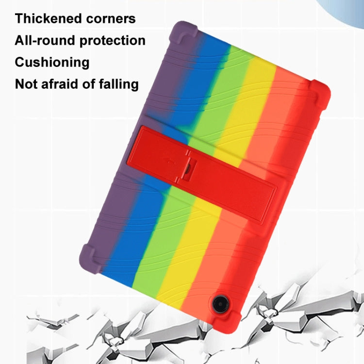 For Samsung Galaxy Tab A9+ Shockproof Silicone Tablet Protective Case With Holder(Rainbow Color) by bashfashion