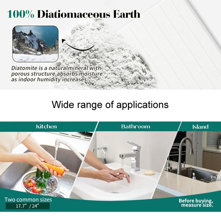 Faucet Sink Drying Mat Diatomaceous Earth Stone Splashproof Absorbent Sink Drainage Mat, Color: K02 White(40x10cm) by bashfashion