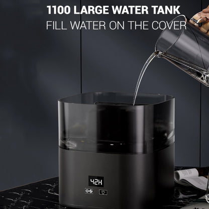 JSQ-58 1.1L large Capacity Digital Display Flame Atomization Humidifier, Color: Matt Black(UK Plug) by bashfashion