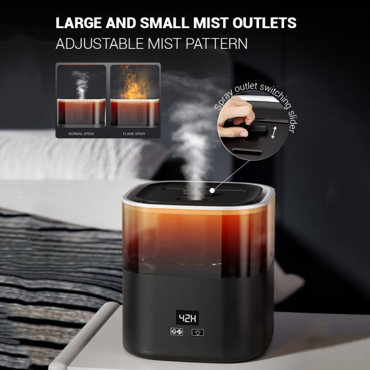 JSQ-58 1.1L large Capacity Digital Display Flame Atomization Humidifier, Color: Matt Black(UK Plug) by bashfashion