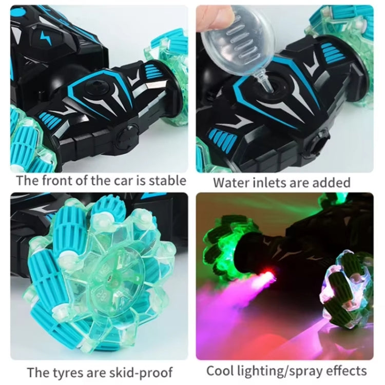 2.4G Spray RC Car Gesture Sensor Music Lights Twist Stunt Drift Car Double Side Driving Buggy Toy, Color: Handle+Watch RC Blue by bashfashion