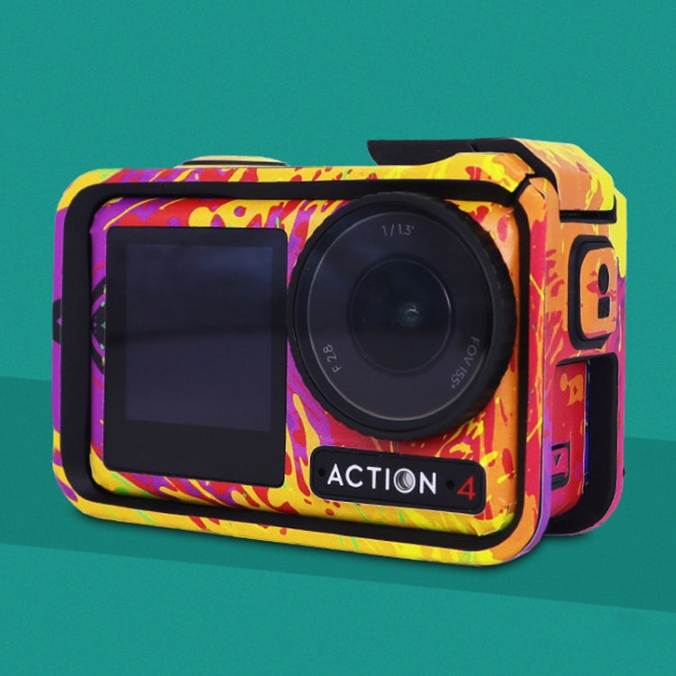 For DJI Action 4 Motion Camera Stickers All Inclusive Photo Frame Color Changing Stickers Accessories, Style: AC4-16 Snake Scale Green by bashfashion