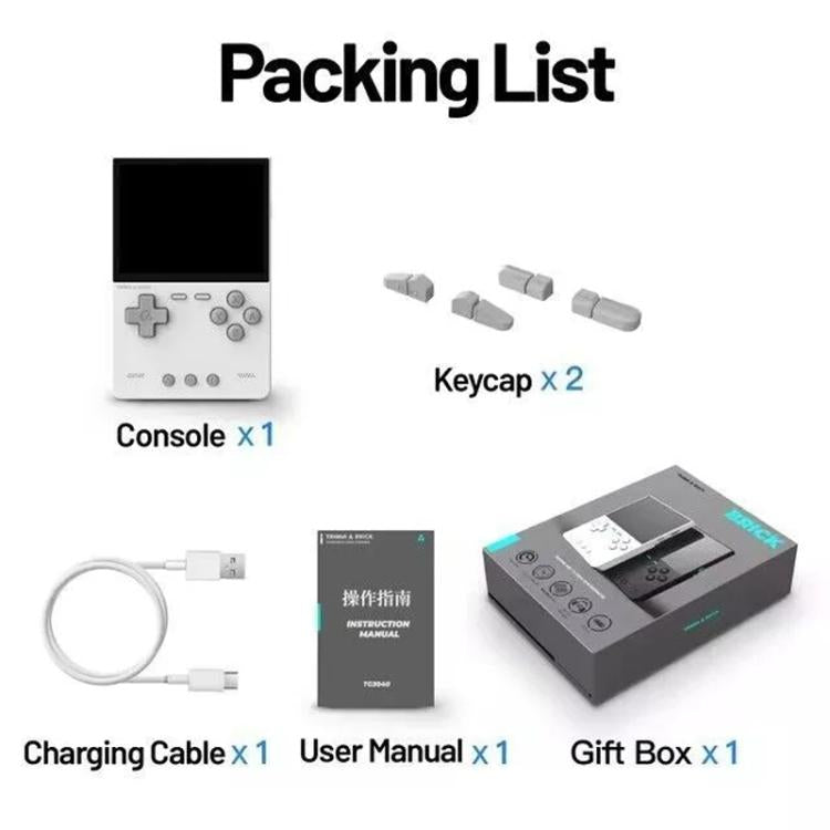 TRIMUI BRICK Open Source Pocket Console Portable Wireless Bluetooth HD Retro Arcade, Size: 256G(White) by TRIMUI