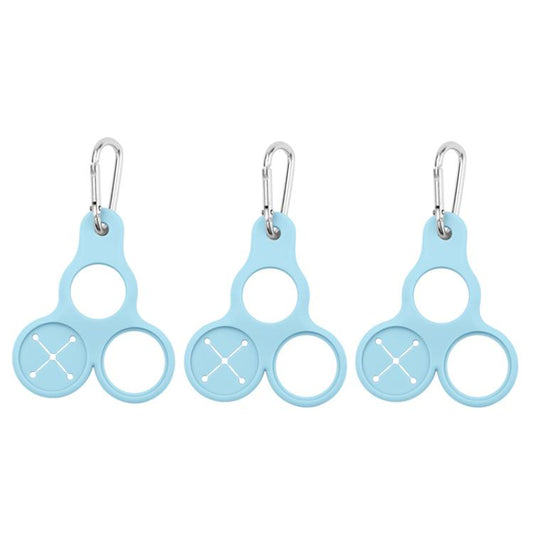 3pcs Outdoor Mountaineering Water Bottle Buckle 3-hole Silicone Towel Portable Holder(Blue) by bashfashion