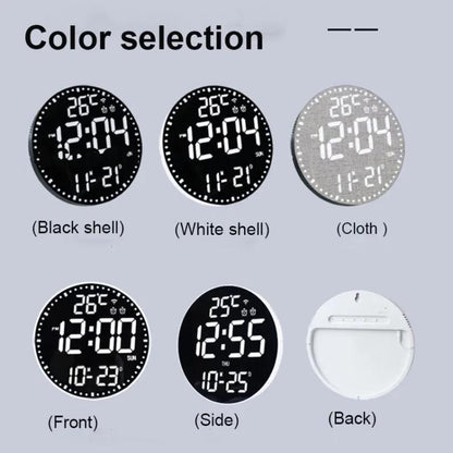 Wifi App Control LED Digital Wall Clock With RGB Light Multi-Functional Alarm Clock(White Shell Cloth Surface) by bashfashion